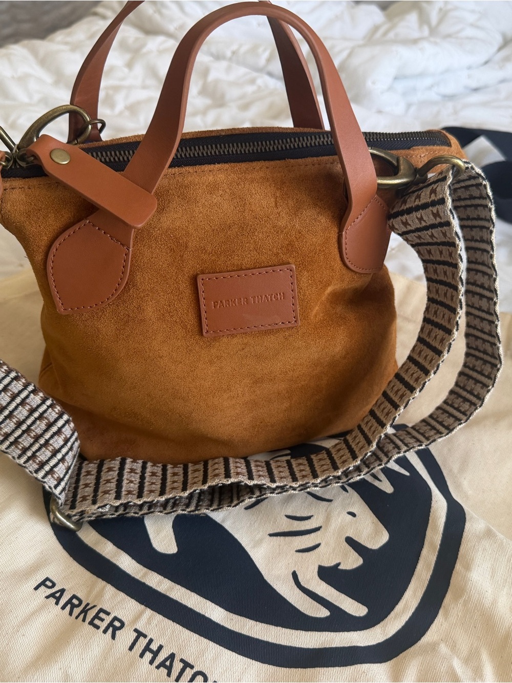 Tan Suede Mini Satchel